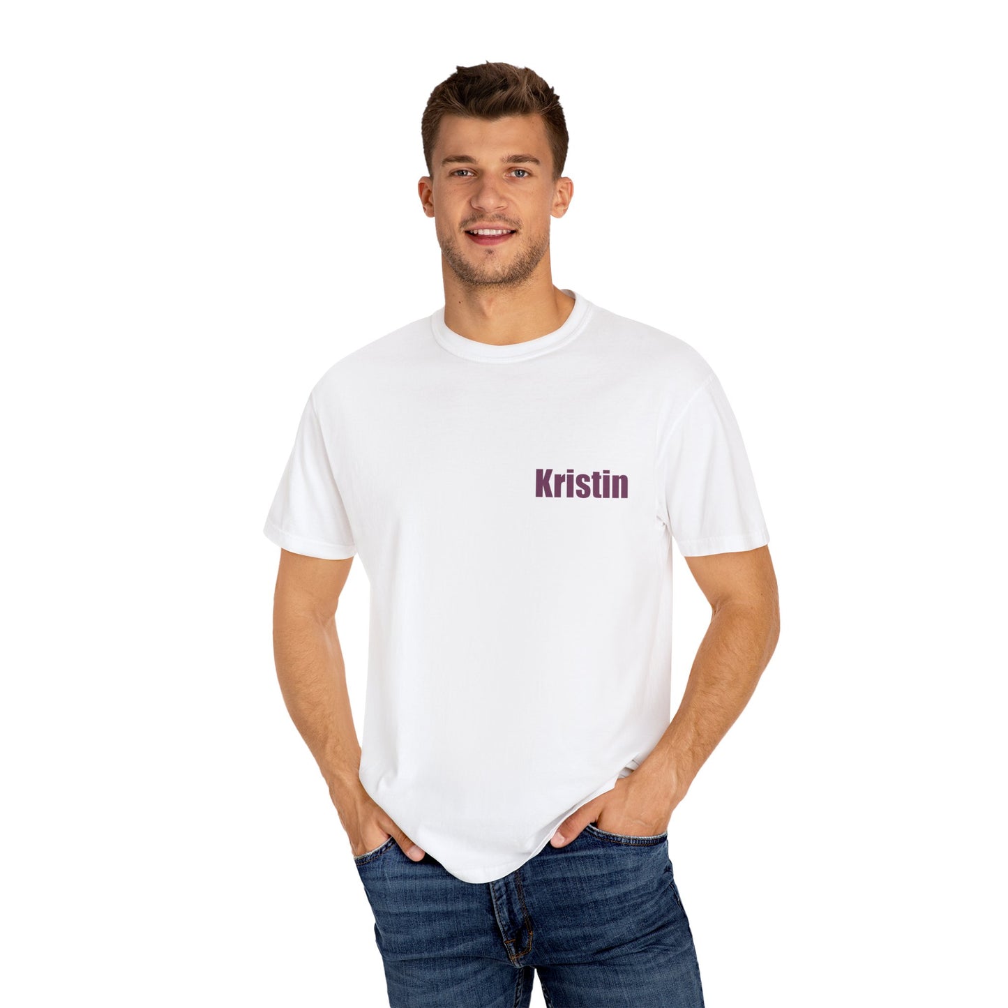 Unisex Garment-Dyed T-shirt Black Zoe White Kristin