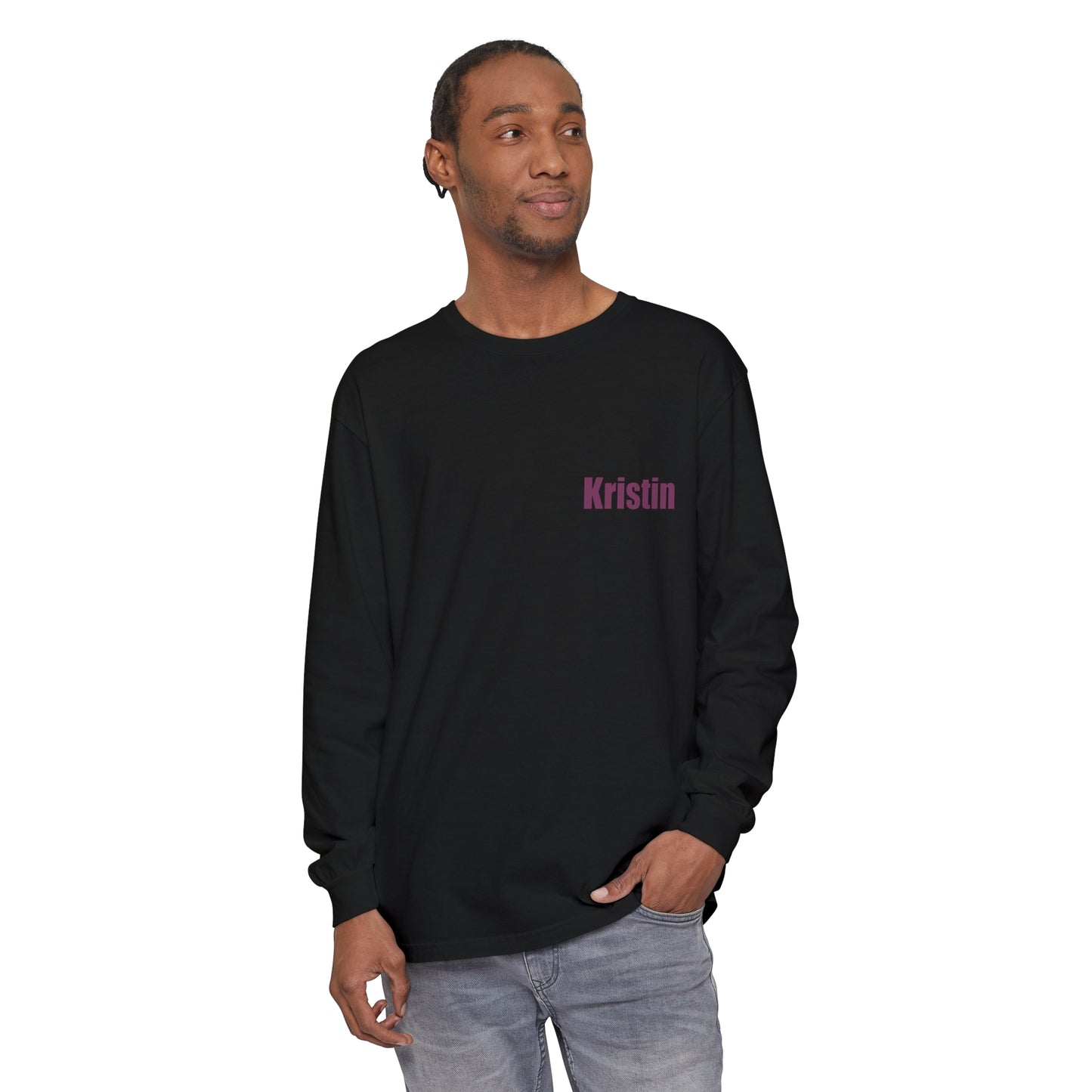 Unisex Garment-dyed Long Sleeve T-Shirt Kristin