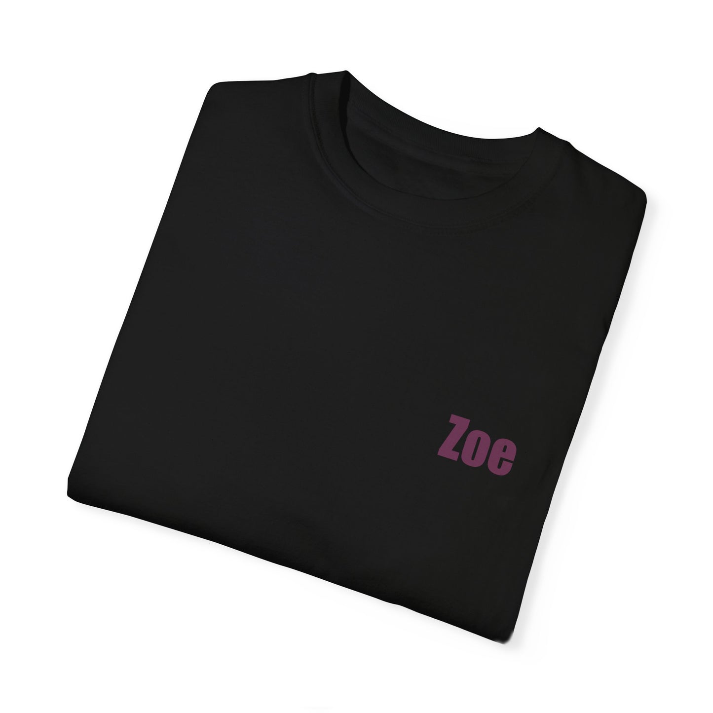 Unisex Garment-Dyed T-shirt Black Zoe White Kristin