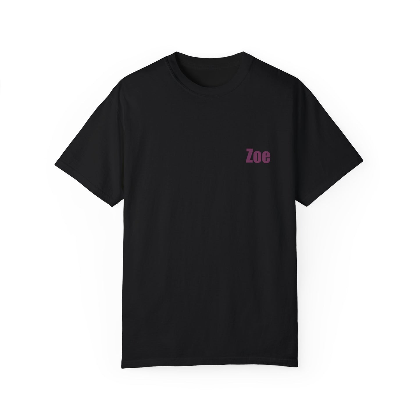 Unisex Garment-Dyed T-shirt Black Zoe White Kristin